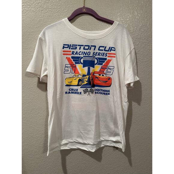 NWOT Disney Pixar Cars Piston Cup Lightening McQueen and Cruz Ramirez Tee M - Picture 1 of 4